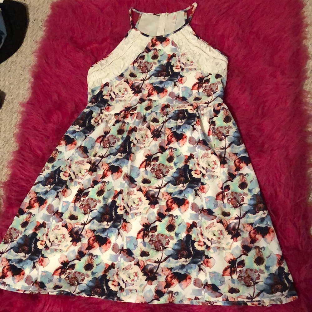 Cute floral and lace sun dress